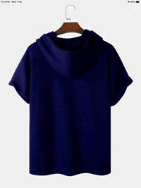 Eddicted Men Cotton Blend Tshirt - Navy Blue, S