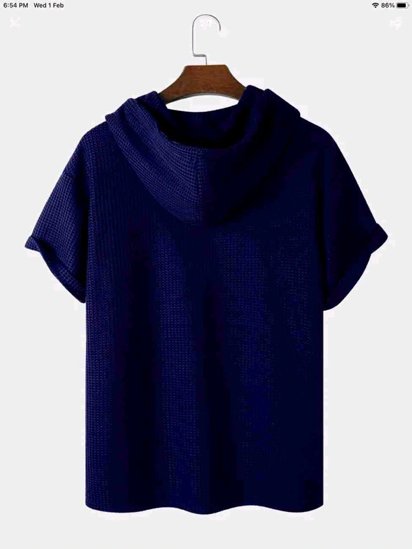 Eddicted Men Cotton Blend Tshirt - Navy Blue, S