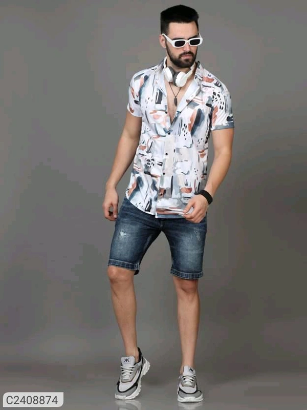 Printed Rayons Printed Shirt - XL
