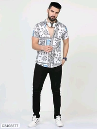 Printed Rayons Printed Shirt - L