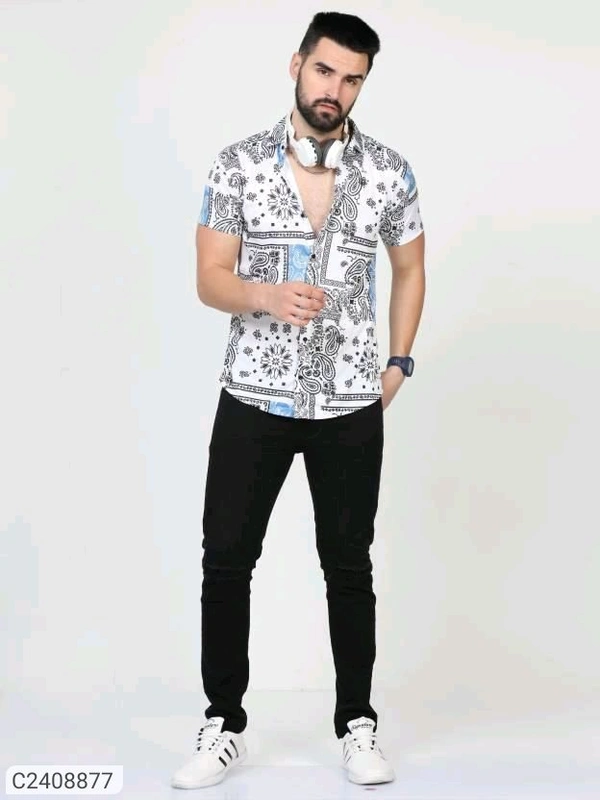 Printed Rayons Printed Shirt - L