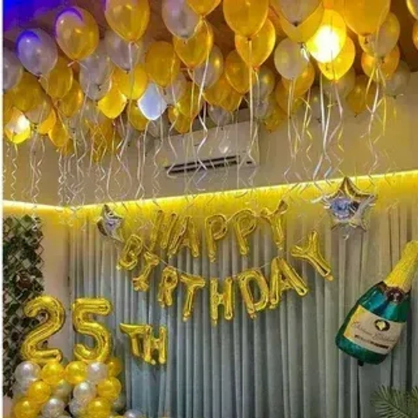 YELLOW COLOUR 25 PCS  METALLIC BALLOON 