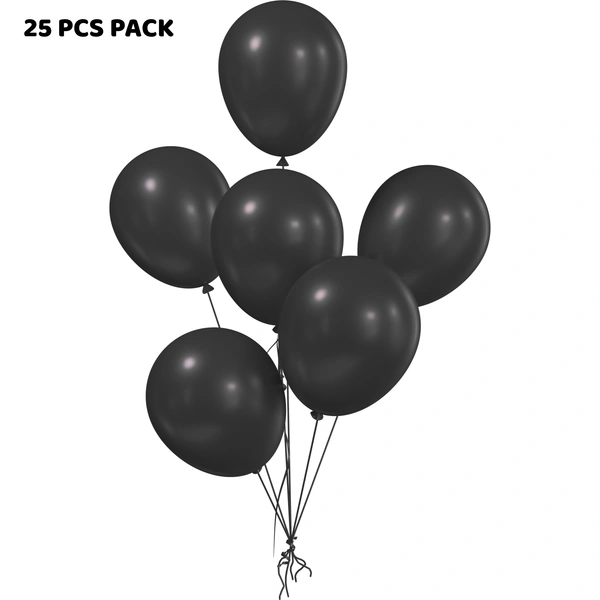 BLACK COLOUR 25 PCS  METALLIC BALLOON 