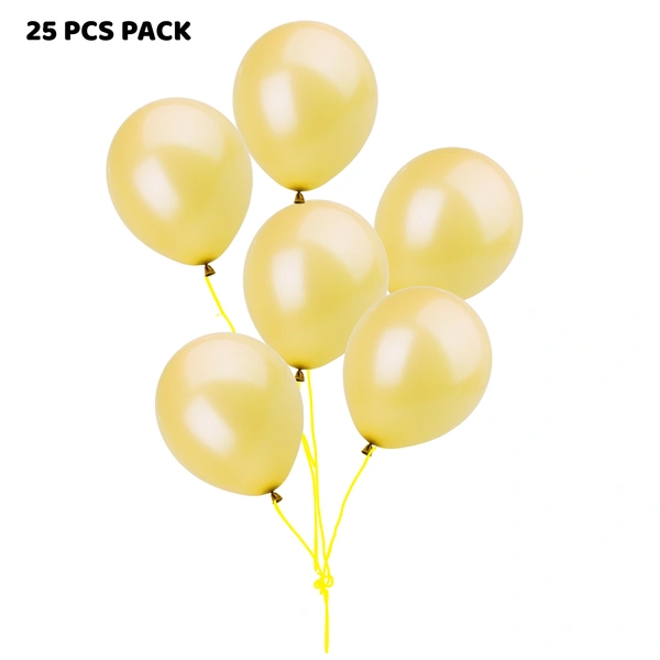 YELLOW COLOUR 25 PCS  METALLIC BALLOON 