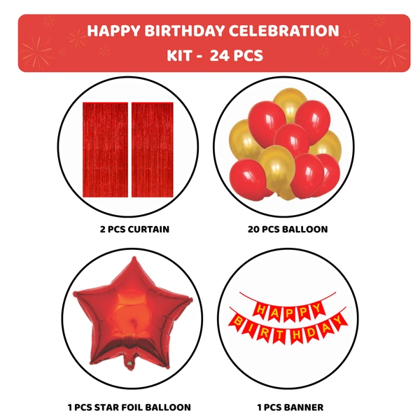 KIWI PARTY  BIRTHDAY COMBO (1 STAR+ 1 CURTAIN+ 20 PCS BALLOON)