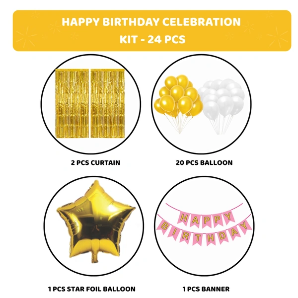KIWI PARTY  BIRTHDAY COMBO (1 STAR+ 1 CURTAIN+ 20 PCS BALLOON)