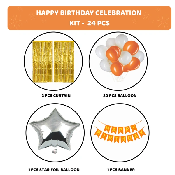 KIWI PARTY  BIRTHDAY COMBO (1 STAR+ 1 CURTAIN+ 20 PCS BALLOON)