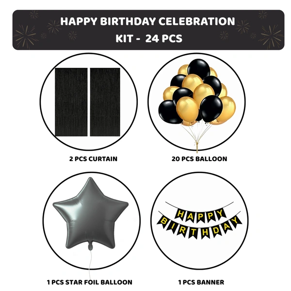 KIWI PARTY  BIRTHDAY COMBO (1 STAR+ 1 CURTAIN+ 20 PCS BALLOON)