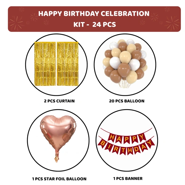 KIWI PARTY  BIRTHDAY COMBO (1 STAR+ 1 CURTAIN+ 20 PCS BALLOON)