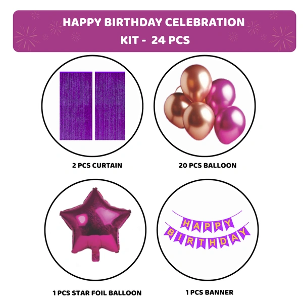 KIWI PARTY  BIRTHDAY COMBO (1 STAR+ 1 CURTAIN+ 20 PCS BALLOON)