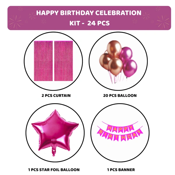 KIWI PARTY  BIRTHDAY COMBO (1 STAR+ 1 CURTAIN+ 20 PCS BALLOON)
