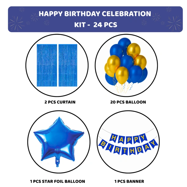 KIWI PARTY  BIRTHDAY COMBO (1 STAR+ 1 CURTAIN+ 20 PCS BALLOON)