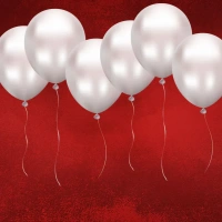 WHITE COLOUR 25 PCS  METALLIC BALLOON 