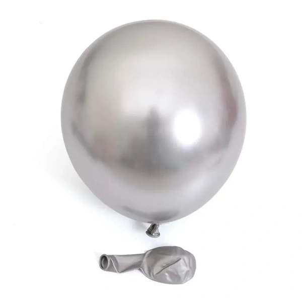 SILVER COLOUR 25 PCS  METALLIC BALLOON 