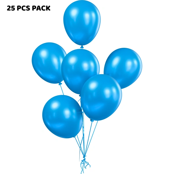 SKY BLUE COLOUR 25 PCS  METALLIC BALLOON 