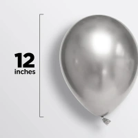 SILVER COLOUR 25 PCS  METALLIC BALLOON 