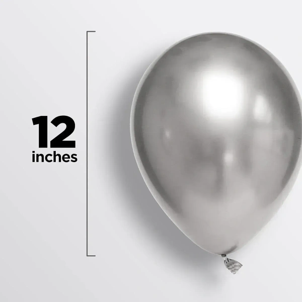 SILVER COLOUR 25 PCS  METALLIC BALLOON 