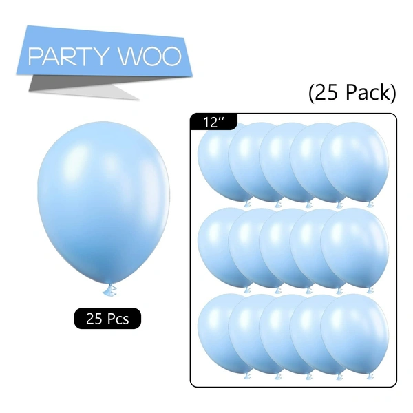 SKY BLUE COLOUR 25 PCS  METALLIC BALLOON 