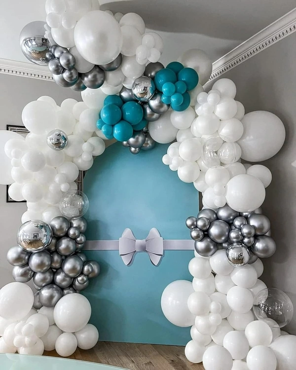 WHITE COLOUR 25 PCS  METALLIC BALLOON 