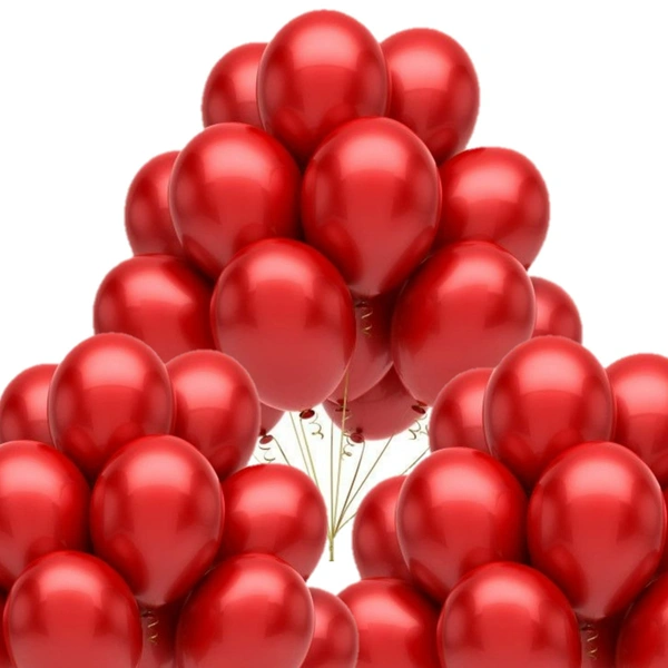RED COLOUR 25 PCS  METALLIC BALLOON 