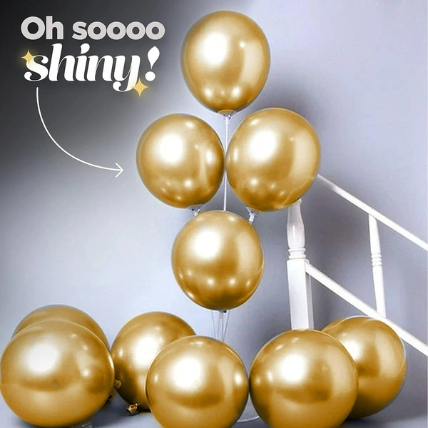 GOLDEN COLOUR 25 PCS  METALLIC BALLOON 