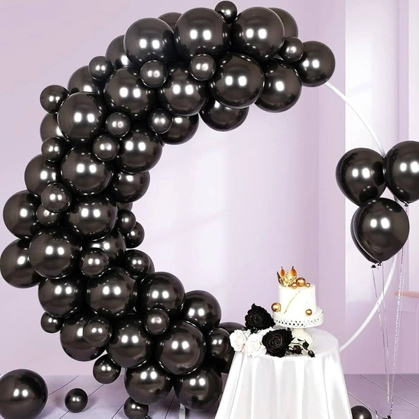 BLACK COLOUR 25 PCS  METALLIC BALLOON 