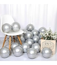 SILVER COLOUR 25 PCS  METALLIC BALLOON 