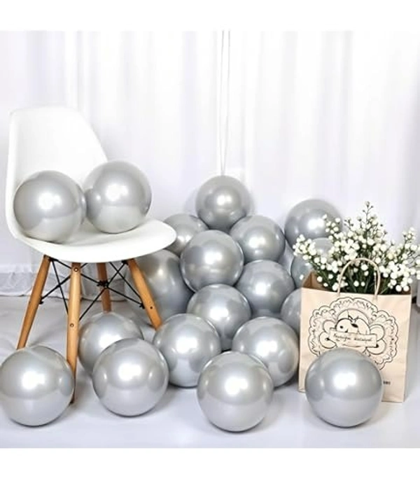 SILVER COLOUR 25 PCS  METALLIC BALLOON 