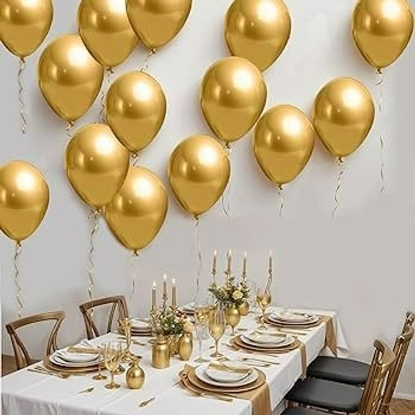 GOLDEN COLOUR 25 PCS  METALLIC BALLOON 