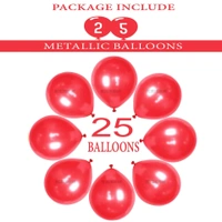 RED COLOUR 25 PCS  METALLIC BALLOON 