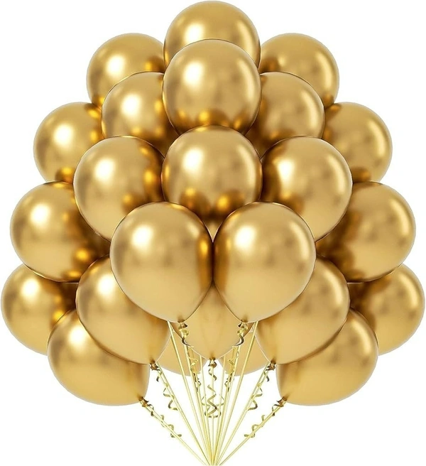 GOLDEN COLOUR 25 PCS  METALLIC BALLOON 