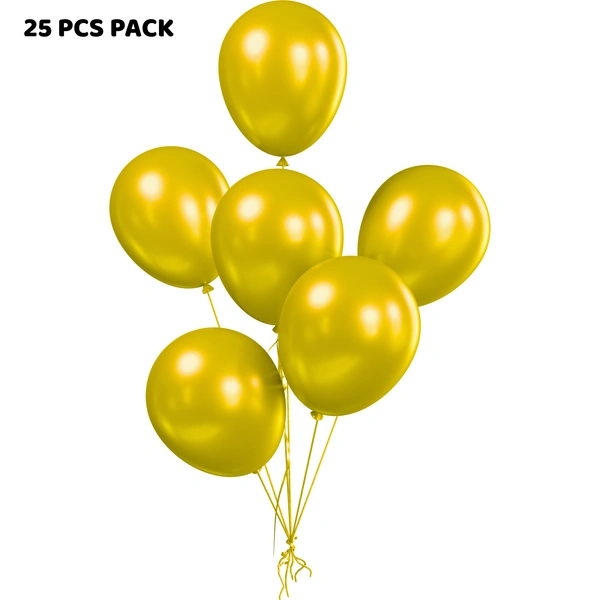 GOLDEN COLOUR 25 PCS  METALLIC BALLOON 