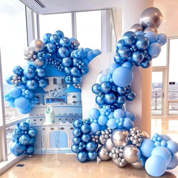 BLUE COLOUR 25 PCS  METALLIC BALLOON 