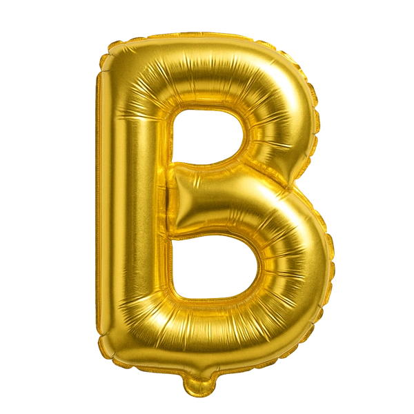 KIWI PARTY "B" ALPHABET/LETTER GOLDEN FOIL BALLOON 16 INCH