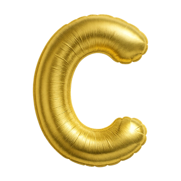 KIWI PARTY "C" ALPHABET/LETTER GOLDEN FOIL BALLOON 16 INCH