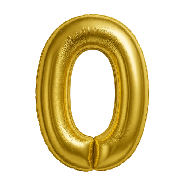 KIWI PARTY "0" NUMBER GOLDEN FOIL BALLOON 16 INCH