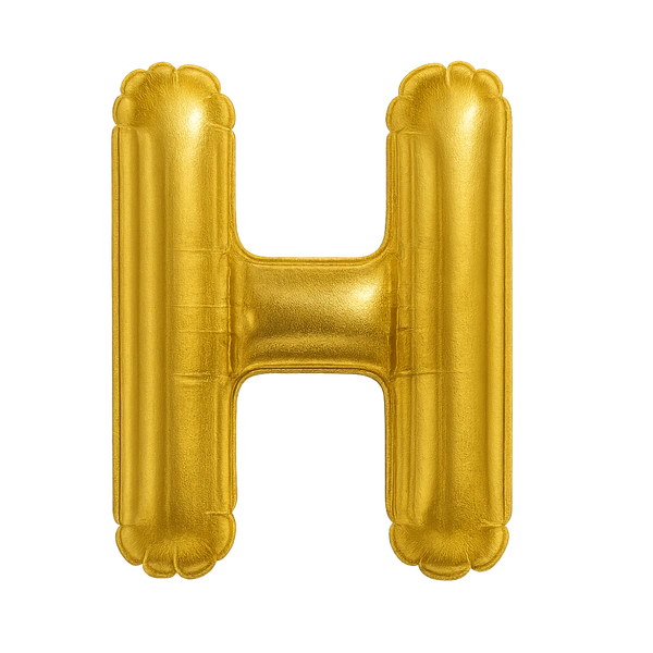 KIWI PARTY "H" ALPHABET/LETTER GOLDEN FOIL BALLOON 16 INCH