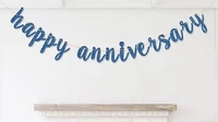 HAPPY ANNIVERSARY GLIITER BANNER CHINA V CUT