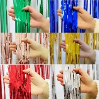 MADE IN CHINA Foil Rain Curtain (Shiny Metallic) BLUE