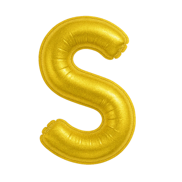 KIWI PARTY "S" ALPHABET/LETTER GOLDEN FOIL BALLOON 16 INCH