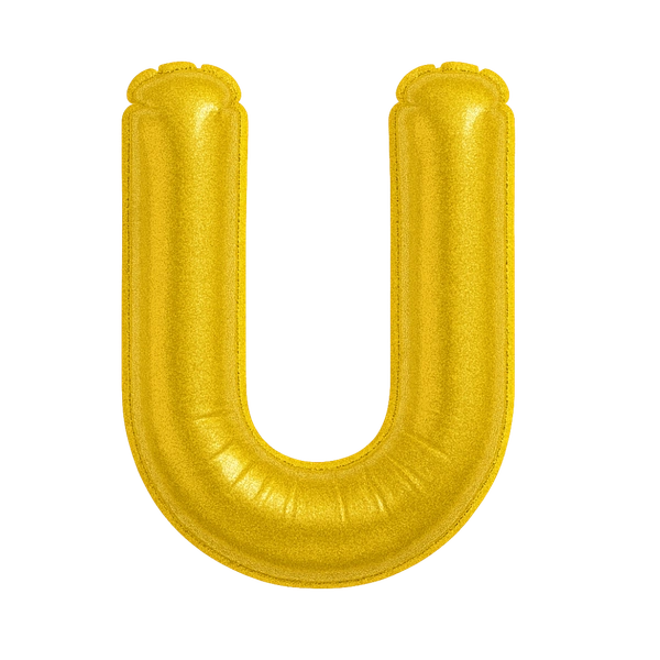 KIWI PARTY "U" ALPHABET/LETTER GOLDEN FOIL BALLOON 16 INCH