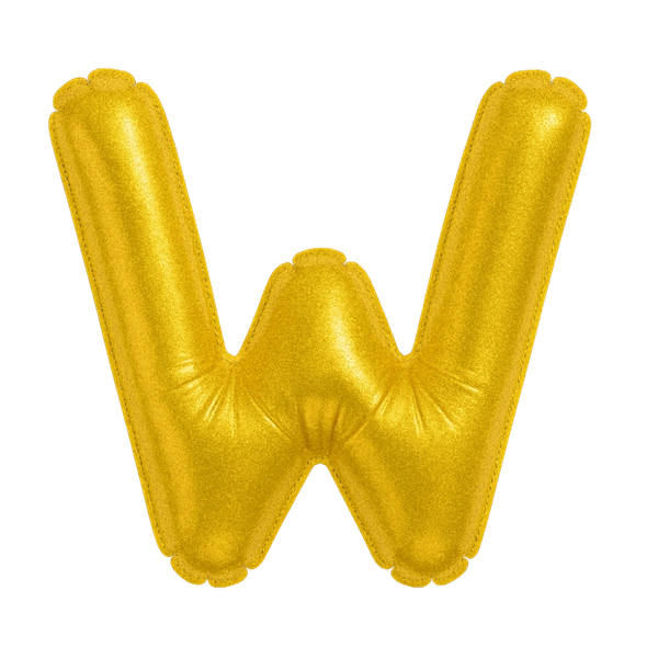 KIWI PARTY "W" ALPHABET/LETTER GOLDEN FOIL BALLOON 16 INCH