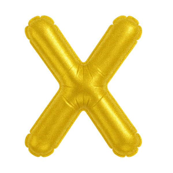 KIWI PARTY "X" ALPHABET/LETTER GOLDEN FOIL BALLOON 16 INCH