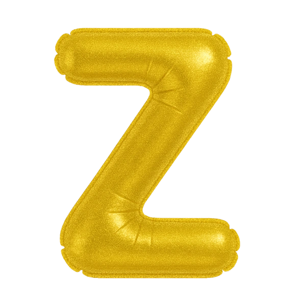 KIWI PARTY "Z" ALPHABET/LETTER GOLDEN FOIL BALLOON 16 INCH