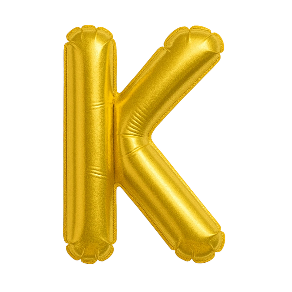KIWI PARTY "K" ALPHABET/LETTER GOLDEN FOIL BALLOON 16 INCH