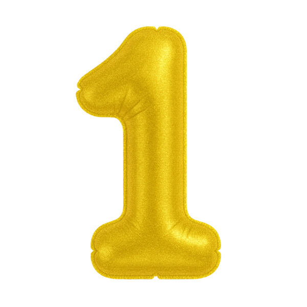 KIWI PARTY "1" NUMBER GOLDEN FOIL BALLOON 16 INCH