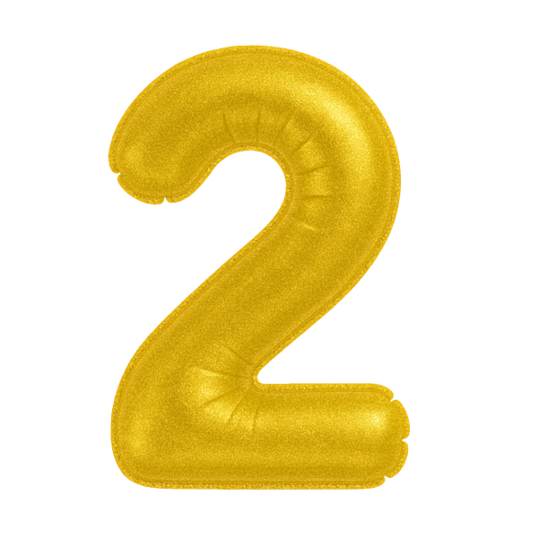 KIWI PARTY "2" NUMBER GOLDEN FOIL BALLOON 16 INCH