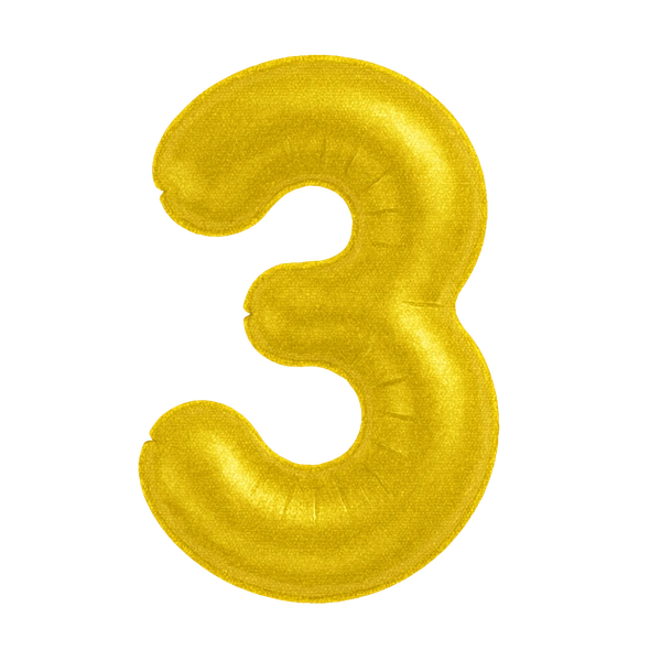 KIWI PARTY "3" NUMBER GOLDEN FOIL BALLOON 16 INCH