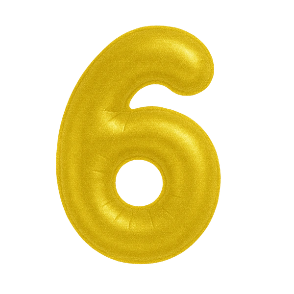 KIWI PARTY "6" NUMBER GOLDEN FOIL BALLOON 16 INCH