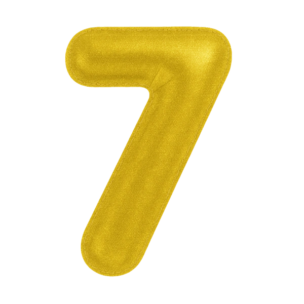 KIWI PARTY "7" NUMBER GOLDEN FOIL BALLOON 16 INCH